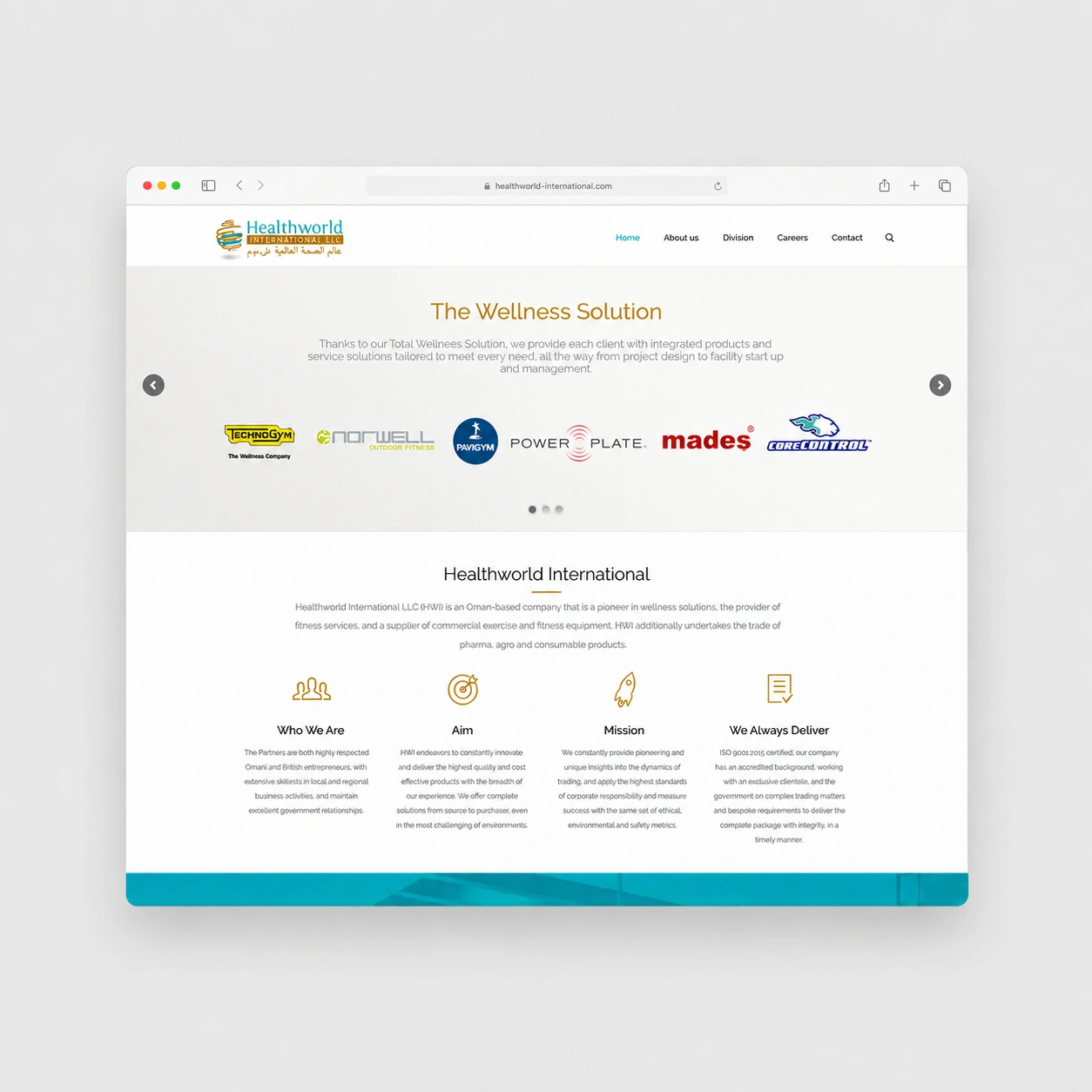 Healthworld International - Web Application project for Healthworld International LLC