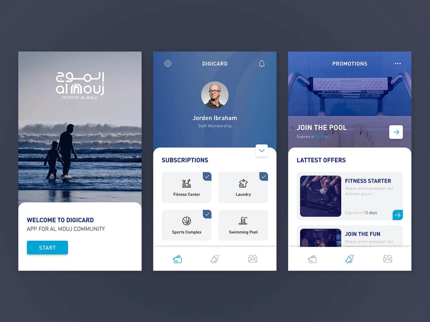 Al Mouj-appen – startskärm