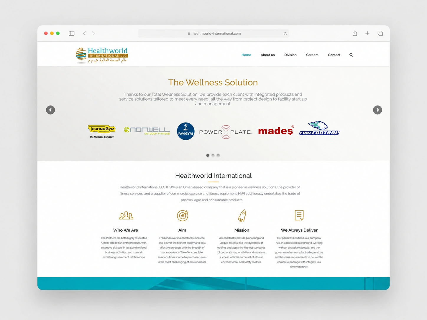 Healthworld International homepage