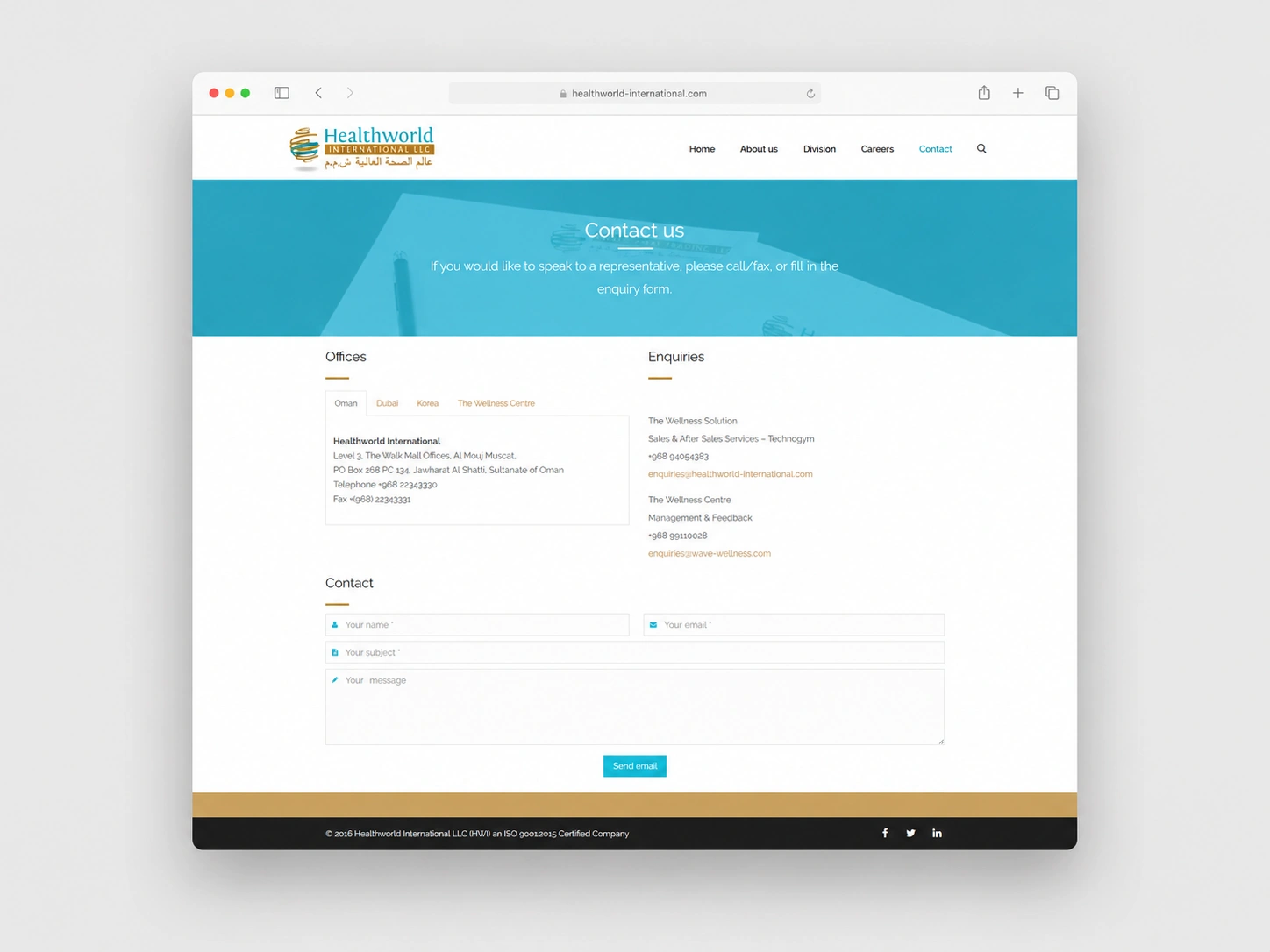 Contact page