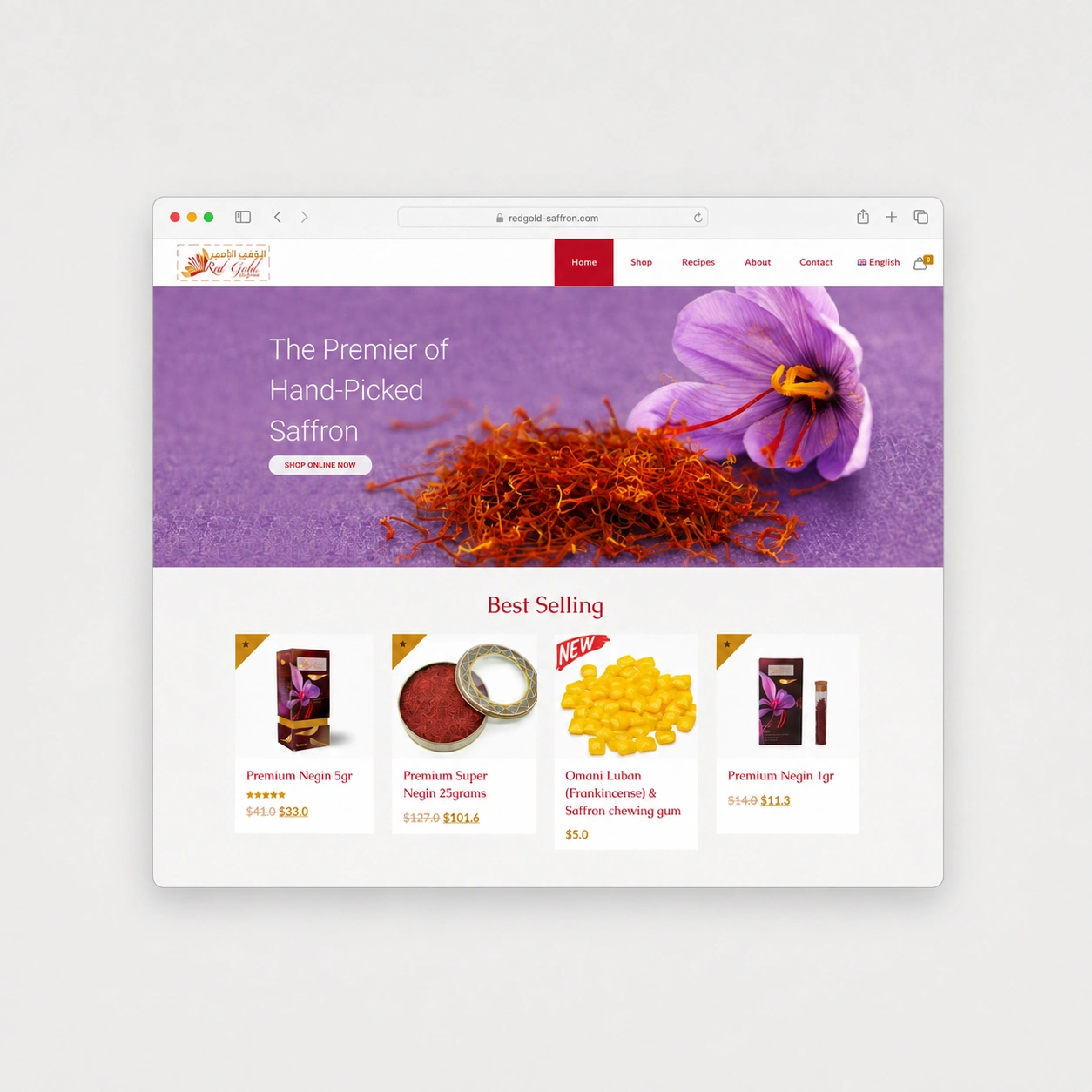 Red Gold Saffron - Web Application project for Red Gold Saffron