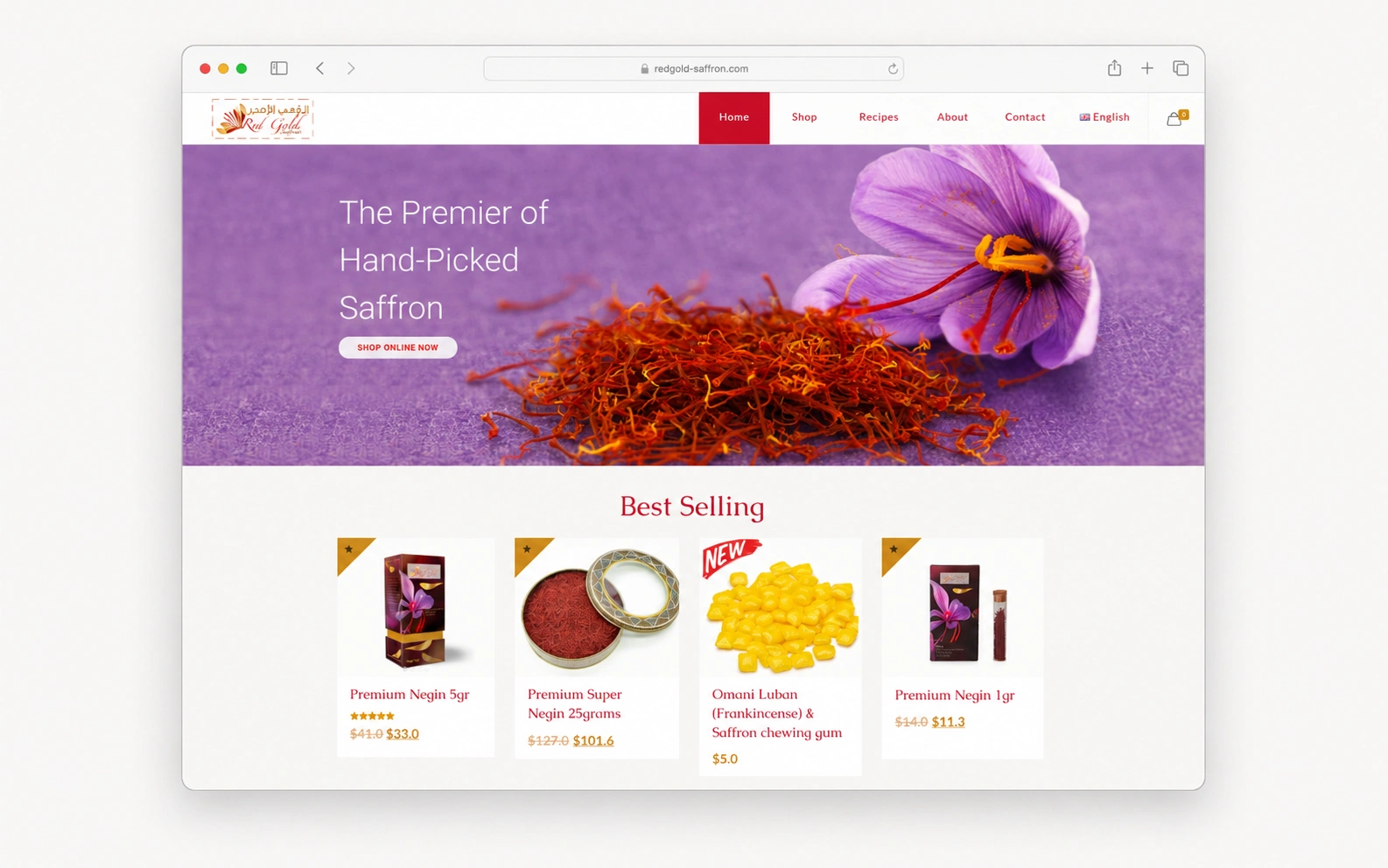 Red Gold Saffron homepage